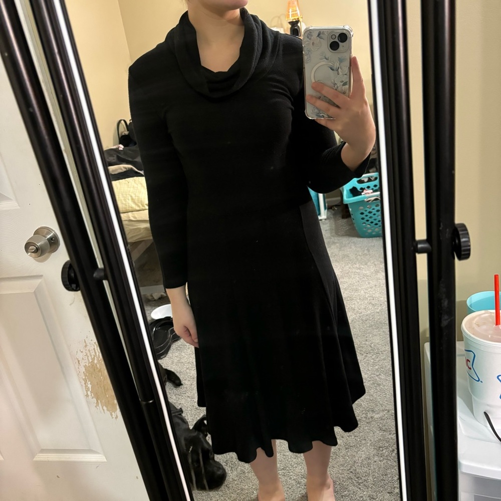 Black mid length dress
